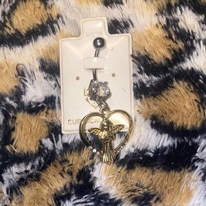 IceLink 316L Surgical Steel Golden Angel Jeweled Belly Button Ring